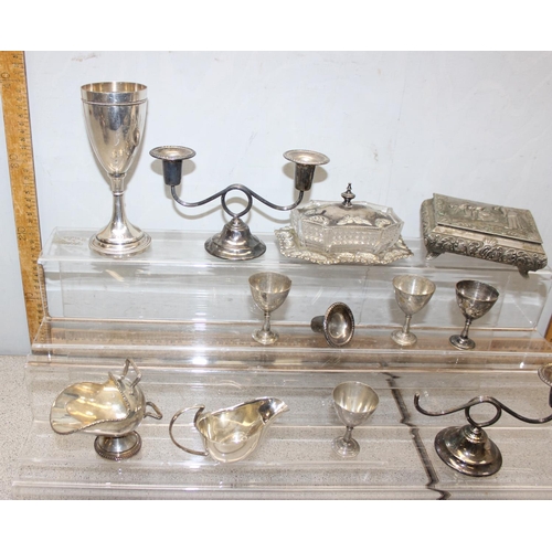 1070 - A qty of antique and later silver plated items to inc a silver plate and cut glass butter dish, good... 