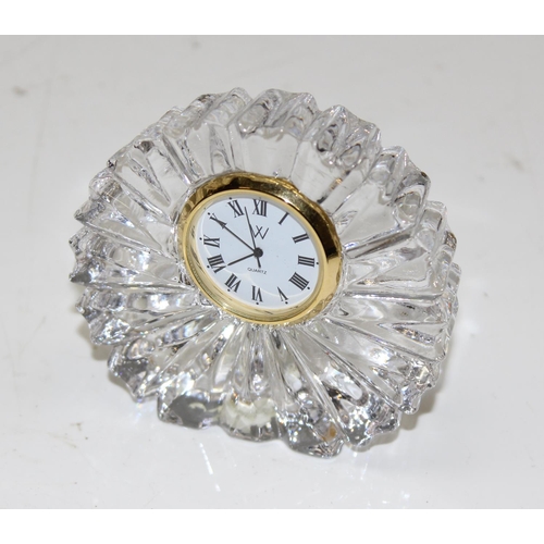 1353 - A Waterford crystal desk clock in original box