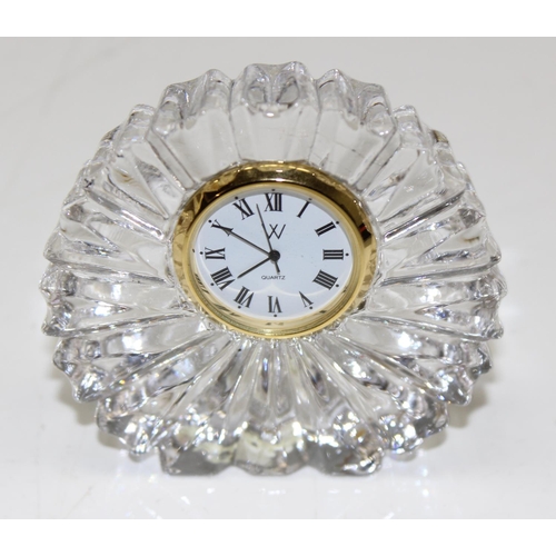 1353 - A Waterford crystal desk clock in original box