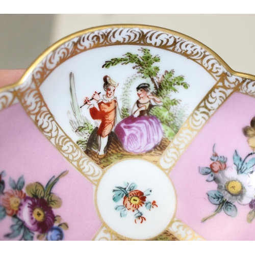 1693 - A 19th century Capodimonte cabinet cup and saucer with hand painted relief decoration & a Meissen Au... 