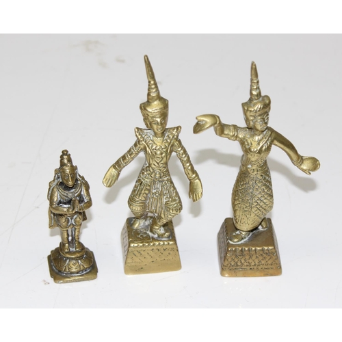 1696 - 7 assorted antique and vintage brass figures, most likely Indian in origin