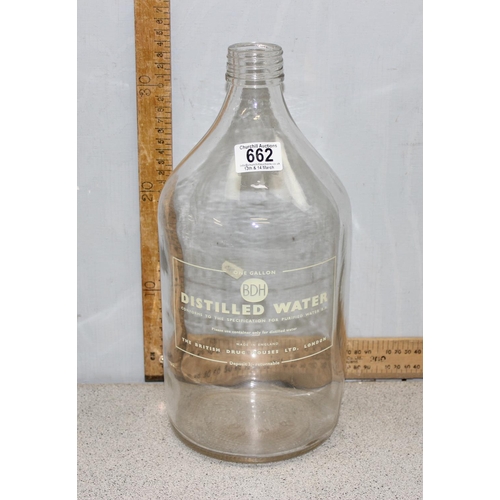 662 - 2 vintage scientific bottles, Distilled Water & Spir Coeruleus