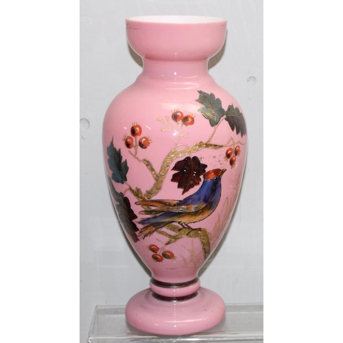 1861 - Qty of antique and later glassware to include a large pink milk glass vase