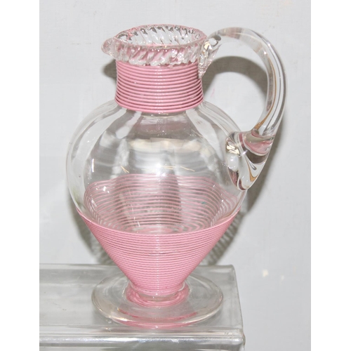 1861 - Qty of antique and later glassware to include a large pink milk glass vase