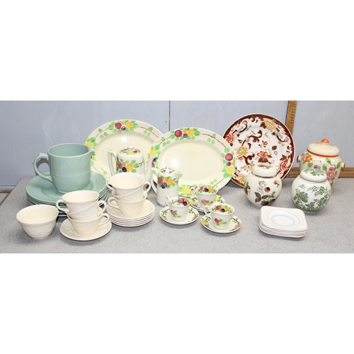 1863 - Collection of mixed china to include Mason's, Ridgeway's & A. Wood