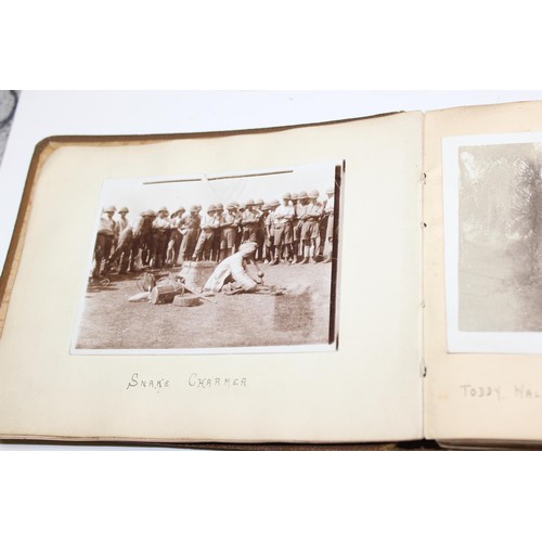 1426 - A WW1 period photograph album containing a large qty of interesting pictures of India with annotatio... 