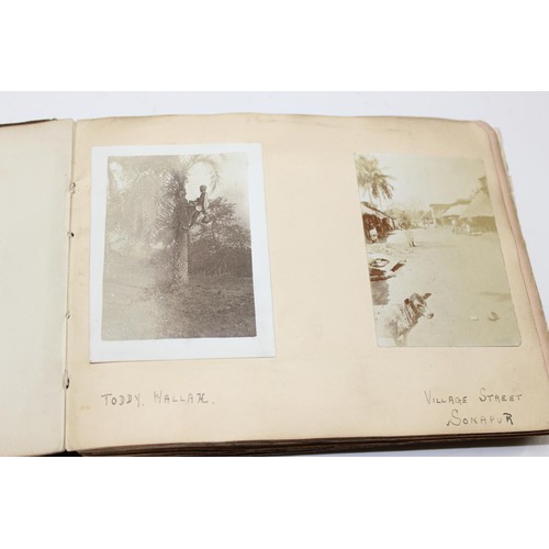 1426 - A WW1 period photograph album containing a large qty of interesting pictures of India with annotatio... 