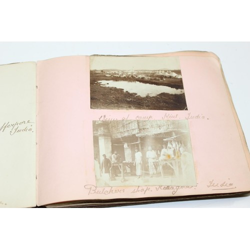 1426 - A WW1 period photograph album containing a large qty of interesting pictures of India with annotatio... 