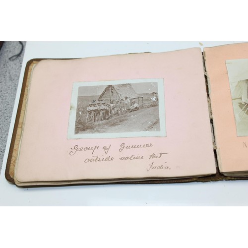 1426 - A WW1 period photograph album containing a large qty of interesting pictures of India with annotatio... 