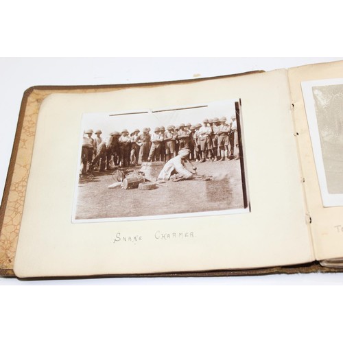 1426 - A WW1 period photograph album containing a large qty of interesting pictures of India with annotatio... 