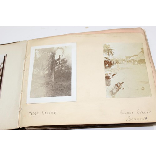 1426 - A WW1 period photograph album containing a large qty of interesting pictures of India with annotatio... 