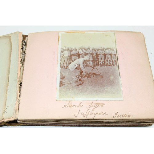 1426 - A WW1 period photograph album containing a large qty of interesting pictures of India with annotatio... 