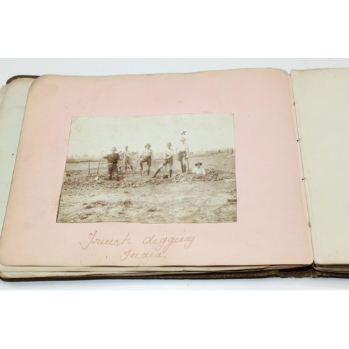 1426 - A WW1 period photograph album containing a large qty of interesting pictures of India with annotatio... 