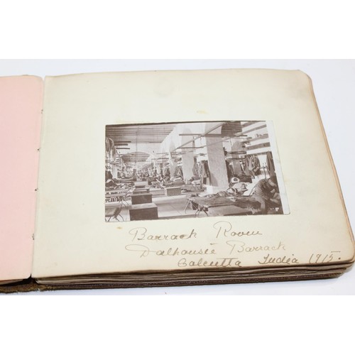 1426 - A WW1 period photograph album containing a large qty of interesting pictures of India with annotatio... 