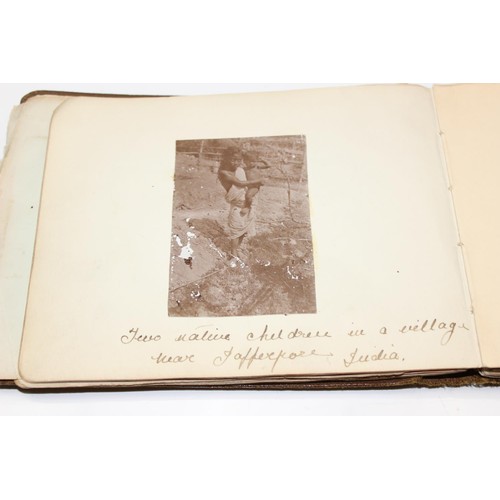 1426 - A WW1 period photograph album containing a large qty of interesting pictures of India with annotatio... 