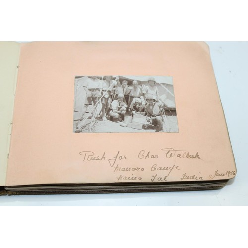 1426 - A WW1 period photograph album containing a large qty of interesting pictures of India with annotatio... 