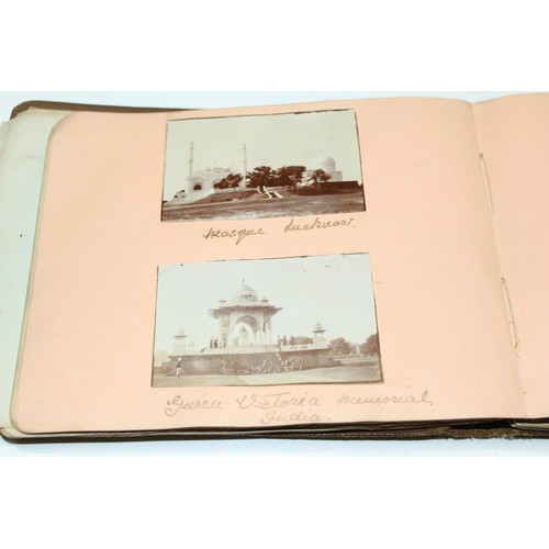 1426 - A WW1 period photograph album containing a large qty of interesting pictures of India with annotatio... 