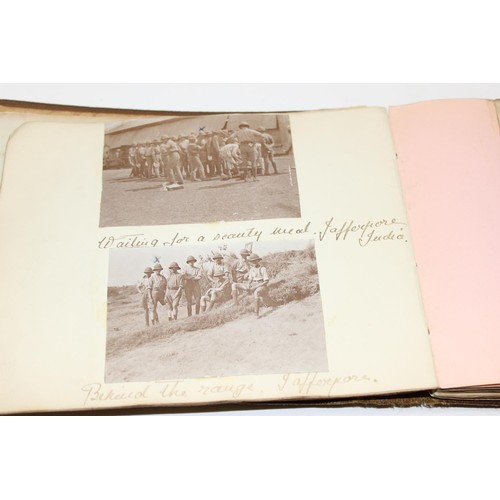 1426 - A WW1 period photograph album containing a large qty of interesting pictures of India with annotatio... 