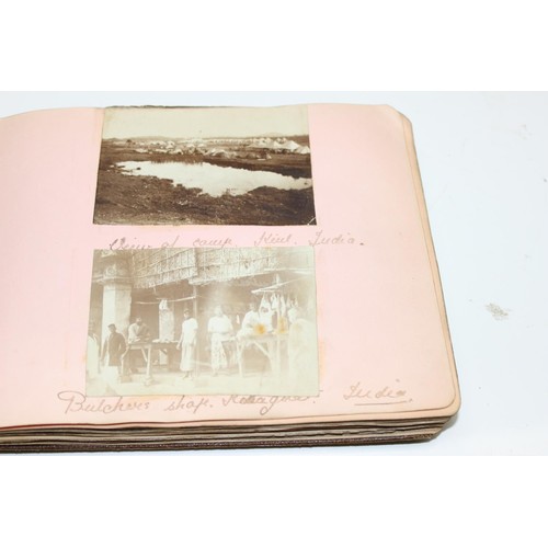 1426 - A WW1 period photograph album containing a large qty of interesting pictures of India with annotatio... 