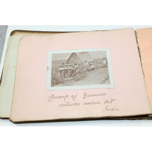 1426 - A WW1 period photograph album containing a large qty of interesting pictures of India with annotatio... 