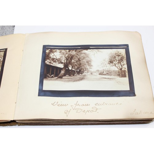 1426 - A WW1 period photograph album containing a large qty of interesting pictures of India with annotatio... 