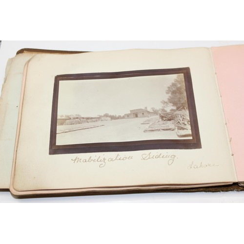 1426 - A WW1 period photograph album containing a large qty of interesting pictures of India with annotatio... 