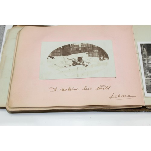 1426 - A WW1 period photograph album containing a large qty of interesting pictures of India with annotatio... 