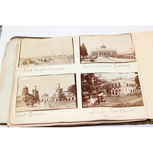 1426 - A WW1 period photograph album containing a large qty of interesting pictures of India with annotatio... 