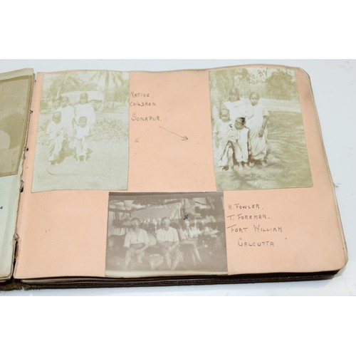 1426 - A WW1 period photograph album containing a large qty of interesting pictures of India with annotatio... 