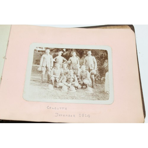 1426 - A WW1 period photograph album containing a large qty of interesting pictures of India with annotatio... 