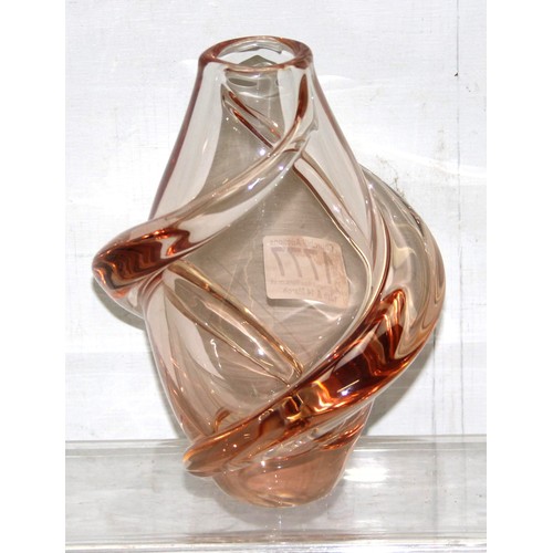 1777 - A retro art glass vase, possibly Italian with swirl design, approx 15cm tall