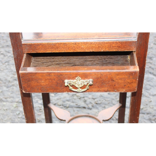 128 - 2 antique mahogany wash stands, one with folding lid, both with drawers