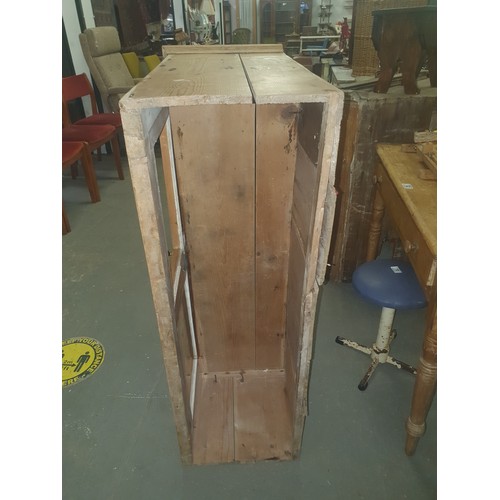 51 - A Victorian glazed pine wall cabinet with shelf, approx 112cm wide