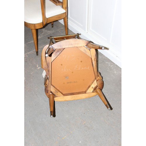 104 - 6 American Art Deco style cherry wood dining chairs to include 2 carvers all with burr back support ... 