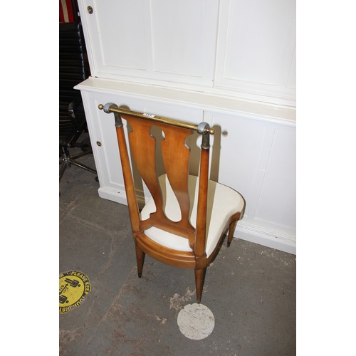 104 - 6 American Art Deco style cherry wood dining chairs to include 2 carvers all with burr back support ... 