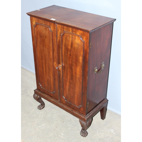 1 - A 19th century mahogany floor standing collector's cabinet with 2 banks of 25 slim drawers standing ... 