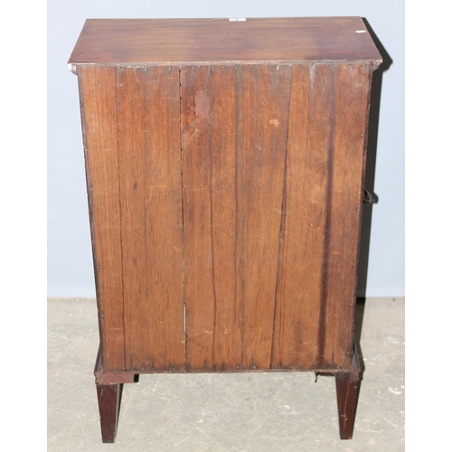 1 - A 19th century mahogany floor standing collector's cabinet with 2 banks of 25 slim drawers standing ... 