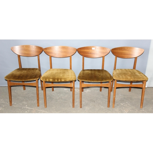 13 - A set of 4 retro Scandinavian style dining chairs, remnants of labels to base but unmarked