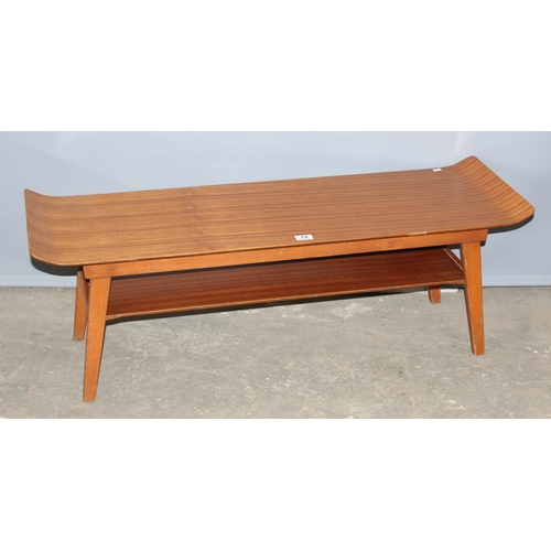 14 - A retro coffee table with bentwood top, seemingly unmarked, approx 112cm wide