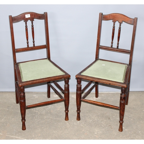 15 - A pair of antique bedroom chairs