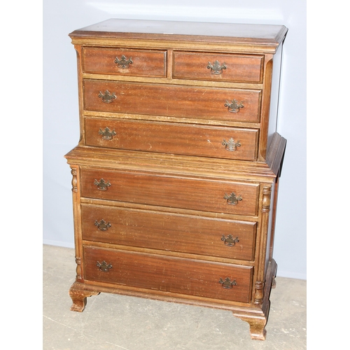 24 - An early 20th century American mahogany 2 over 5 chest on chest style chest of drawers by Harper Fur... 