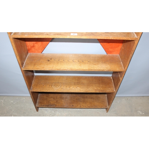 27 - Vintage set of oak bookshelves, approx 80cm wide