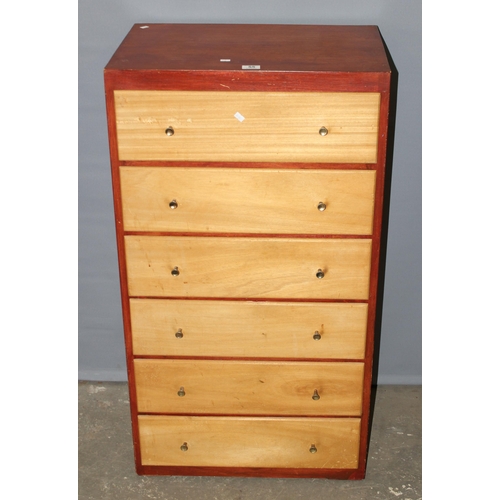 55 - Retro 6 drawer chest of drawers, no labels