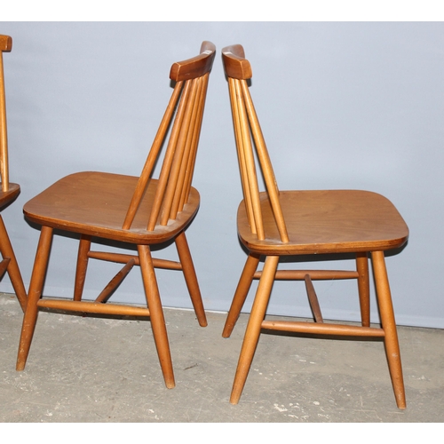 62 - A set of 4 retro Ercol style chairs