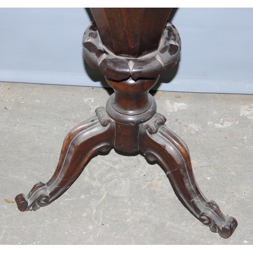 63 - An antique Victorian trumpet shaped sewing table