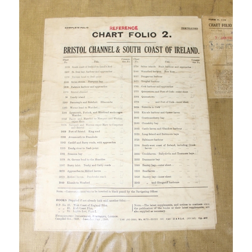 1400 - A complete set (not checked) of Admiralty charts covering the whole of the British Isles, divided in... 