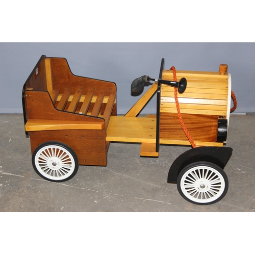 1500 - An unusual wooden children's ride on car, no makers marks, possibly scratch built