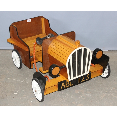 1500 - An unusual wooden children's ride on car, no makers marks, possibly scratch built