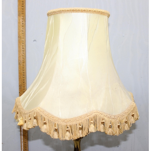 236 - A large gilt metal table lamp with shade, approx 77cm tall