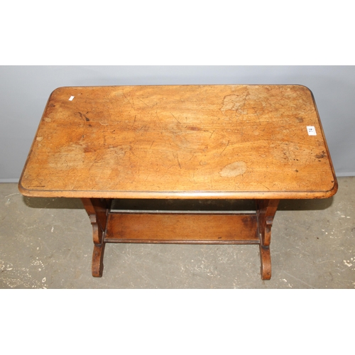 74 - A 19th century mahogany side table with decorative legs, approx 97cm x 48cm